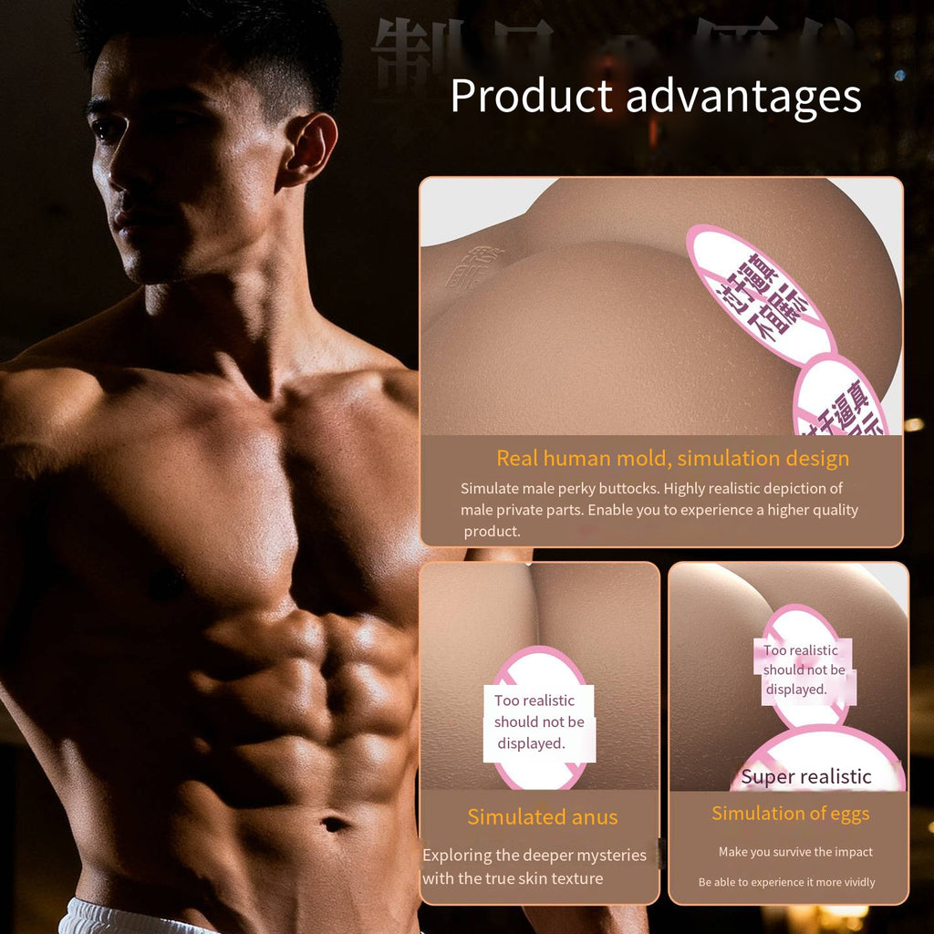 Half-body male doll with large buttocks, realistic replica of a famous device, 1:1 molded masturbator, ass sex toy